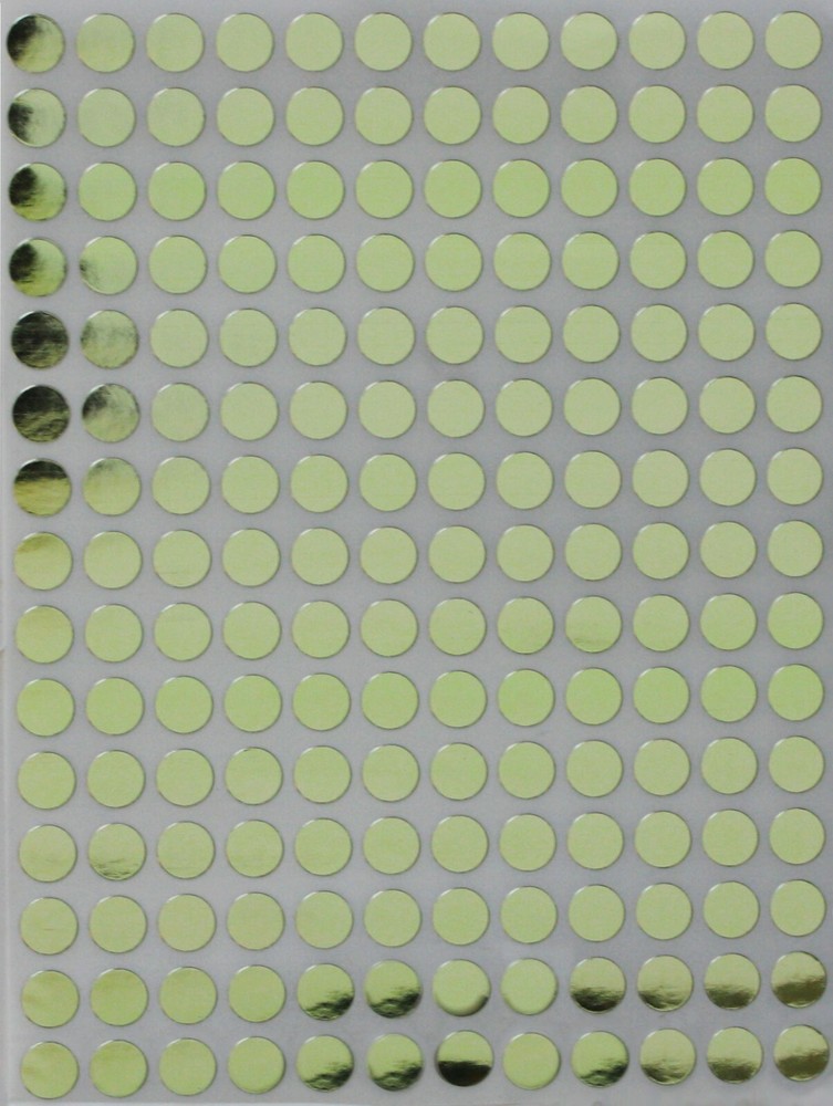 Gold Color-Coding Labels in Various Sizes 8MM-38MM (¼ » – 1 ½ «) 15 Sheets