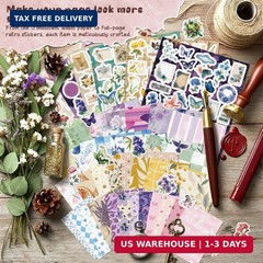 540 PCS Vintage Floral Scrapbook Supplies & Scrapbook Stickers, Junk Journal Sup