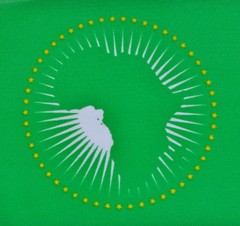 African Union & Guinea-Bissau Double Friendship Table Flag Set