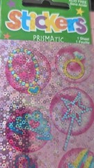 Vintage Stickers Amscan Princess Jewelry Wand Sparkle Prism 1 sheet new in pack