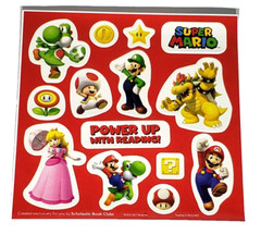 12 Sheets Super Mario Stickers 168 Total Luigi Princess Yoshi Bowser Toad Fire