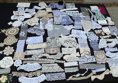 Vintage Assorted White Ivory Lace Trims Doily Fabric Slow Stitching – Lot of 30