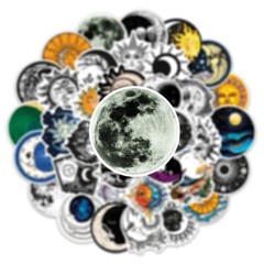 50pcs MOON Phase Stickers, Full Crescent New Moon, Mystery, Witch,Astrology, 203