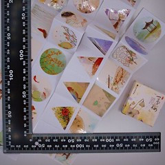 Cute Asian Watercolour Plant Stickers —40 stickers in box—Scrapbooking Craft Fun