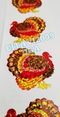 HAMBLY STUDIOS STICKERS PRISMATIC GLITTER THANKSGIVING TURKEY BIRD VERY RARE.
