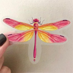 50PCS Dragonfly Stickers PET Transparent Stickers Nature Decals Waterproof Decor