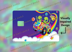 Lisa Frank Aliens Fan Art Card Decal *