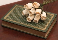 White Bunch of 8 Closed Bud Wooden Roses for Crafts Custom Bouquets and Other…