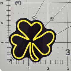 Neon Shamrock Sticker Yellow Black Clover Irish St Patricks Day Lucky Decal