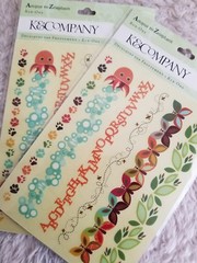 Lot of 2 K&COMPANY Rub-Ons Actopus to Zelephant BORDERS Short Animal Theme