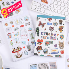 Girl’s Korean Sticker Book, Food and Daily Life Theme – 1300+ Cute Dream Blue