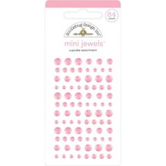 Crafts Doodlebug Mini Jewels Repeats Assorted Sizes Gems Bling Cupcake Pink