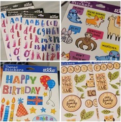 Sticko Stickers 4 Different Types Lot Bundle Crafts Kids Fun Scrap Book Birthday