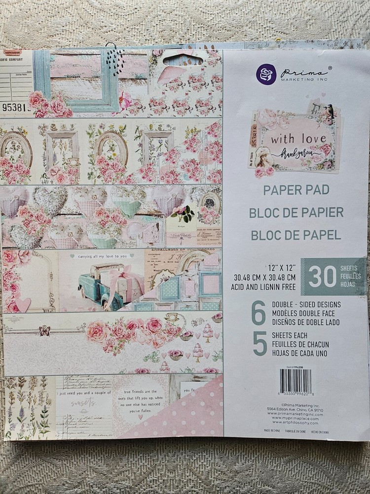 PRIMA WITH LOVE 12 X 12 COLLECTION (SOME WITH FOIL) (25 SHEETS)