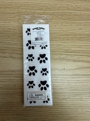Oriental Trading Company Black Paw Print Clear Stickers 12 Sheets
