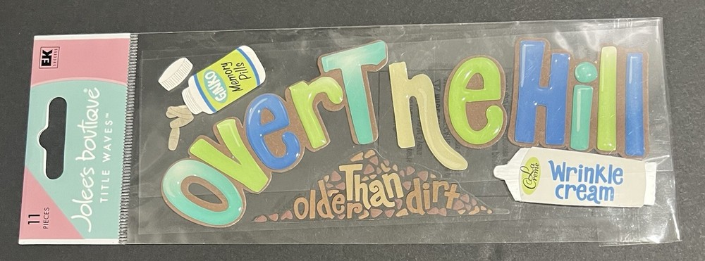 RARE Jolee’s Over The Hill Birthday Scrapbooking Title Stickers