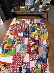 Vintage Mickey And Friends Curtain Approximately 40×80 One Side Only