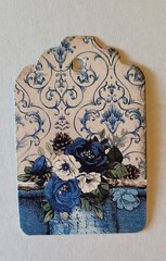 Set of 10 Blue Vivid Printed Paper Tags for Gifts, Junk Journals, Cards