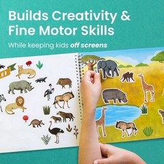 Animals Habitat 500+ Kids Sticker Book by Toddler Airplane Travel Activity Co…