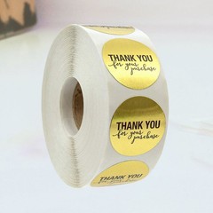 Round Thank You Labels Sticker Self-adhesive Home-made Sticky Wrapping Stickers