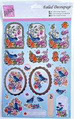 Anita’s Foiled Decoupage Nature Swans Birds Floral Craft Cardmaking 3pc Lot
