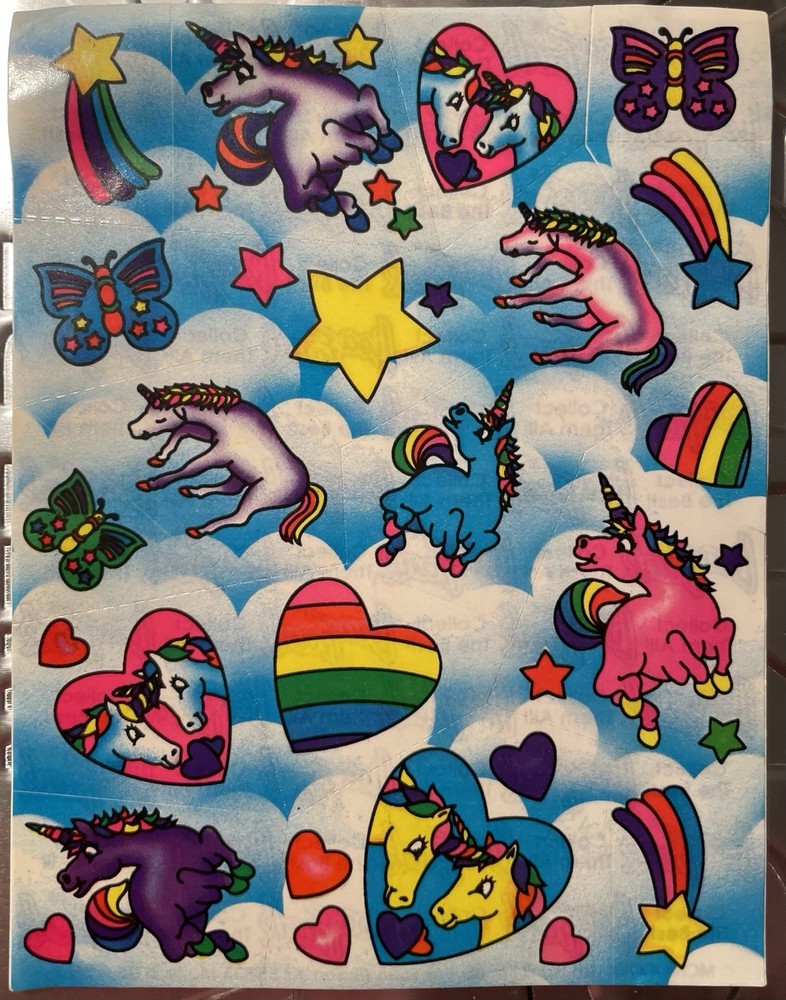 🦄RARE! Vintage Lisa Frank RAINBOW UNICORNS BUTTERFLIES HEARTS STARS Stickers🦋