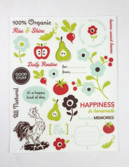 Set of 7 October Afternoon Farm Fresh Rub Ons 2 Styles Words Quotes Borders
