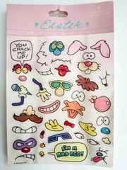 Lot VTG 1988 Gibson Greetings Easter Stickers Bunny Lamb Chick Faces 7 Packs NIP
