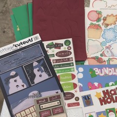 Holiday Christmas Scrapbooking Stickers Card Kit Lot