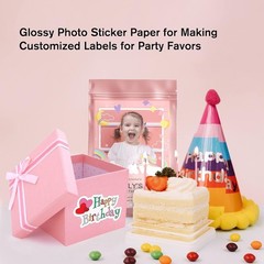 Koala Glossy Sticker Paper – 120 Sheets, 8.5×11 Inch Self-Adhesive Inkjet Sheets