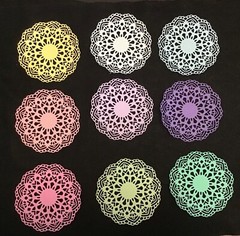 Round Flower/Doily Die Cut Embellishments 6 Pcs 3” round Choose Color