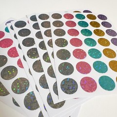 Hologram Glitter Sticker 5pc 15mm New From Japan w/ tracking