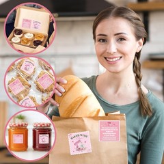 Cottage Food Law Labels – 1000 Count Pink Stickers for Homemade Bakery Goods