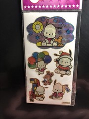 Sanrio Pochacco Holographic Sticker Sheet Scrapbooking Kids Vintage Htf