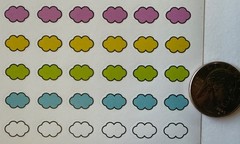 RAINBOW SHAPES Stickers (150pc)Sanrio•Cloud•Heart•Star •Hello Kitty•Card Making•