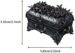 50 Pcs Dark Aesthetic Gothic Transparent Stickers,Black Rose Flower Stickers Pac