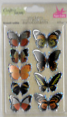 BUTTERFLIES Butterfly Orange Black Foiled Crafter’s Square Stickers