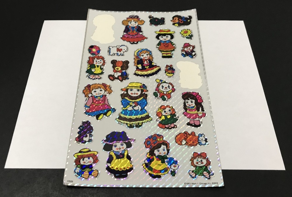 Vintage 1983 Morgan Mark 1 Chrome Prism Stickers – Doll Stickers – Missing 2
