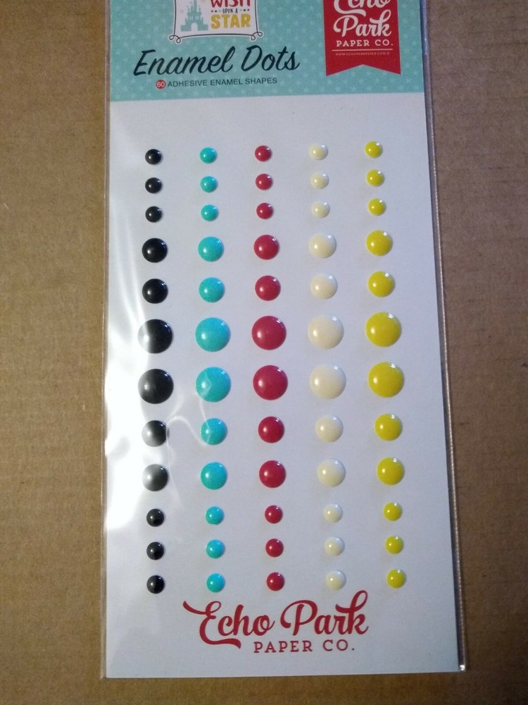 Crafts Enamel Dots EP Wish Upon A Star Red Blue Yellow Black White Large Small