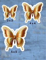 Gilded Golden Butterfly Sticker – Metallic Butterfly Sticker 4 X 4 Inches