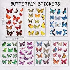 Butterfly Stickers(635 Pcs, 48 Sheets), Flower Stickers for Scrapbooking, Journa