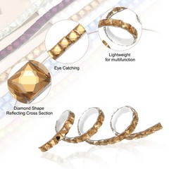 0.39 Inch x 1 Yard Crystal Rhinestone Sticker Ribbon, Brown