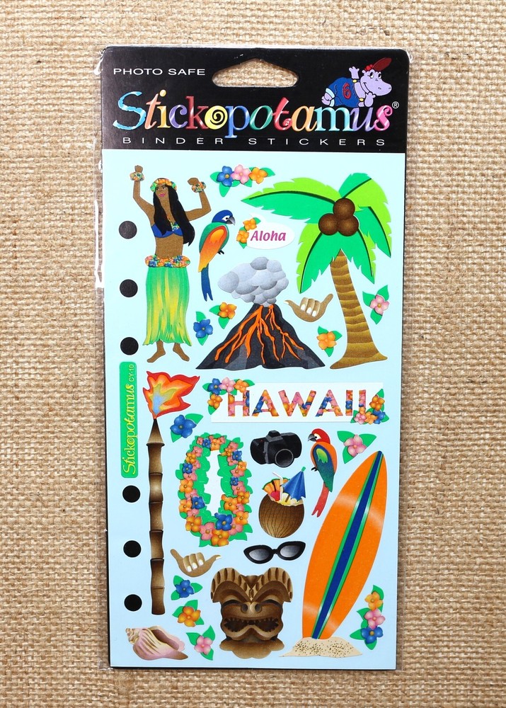 Stickopotamus Binder Stickers Hawaii SP-CY-10 Photo Safe Scrapbooking