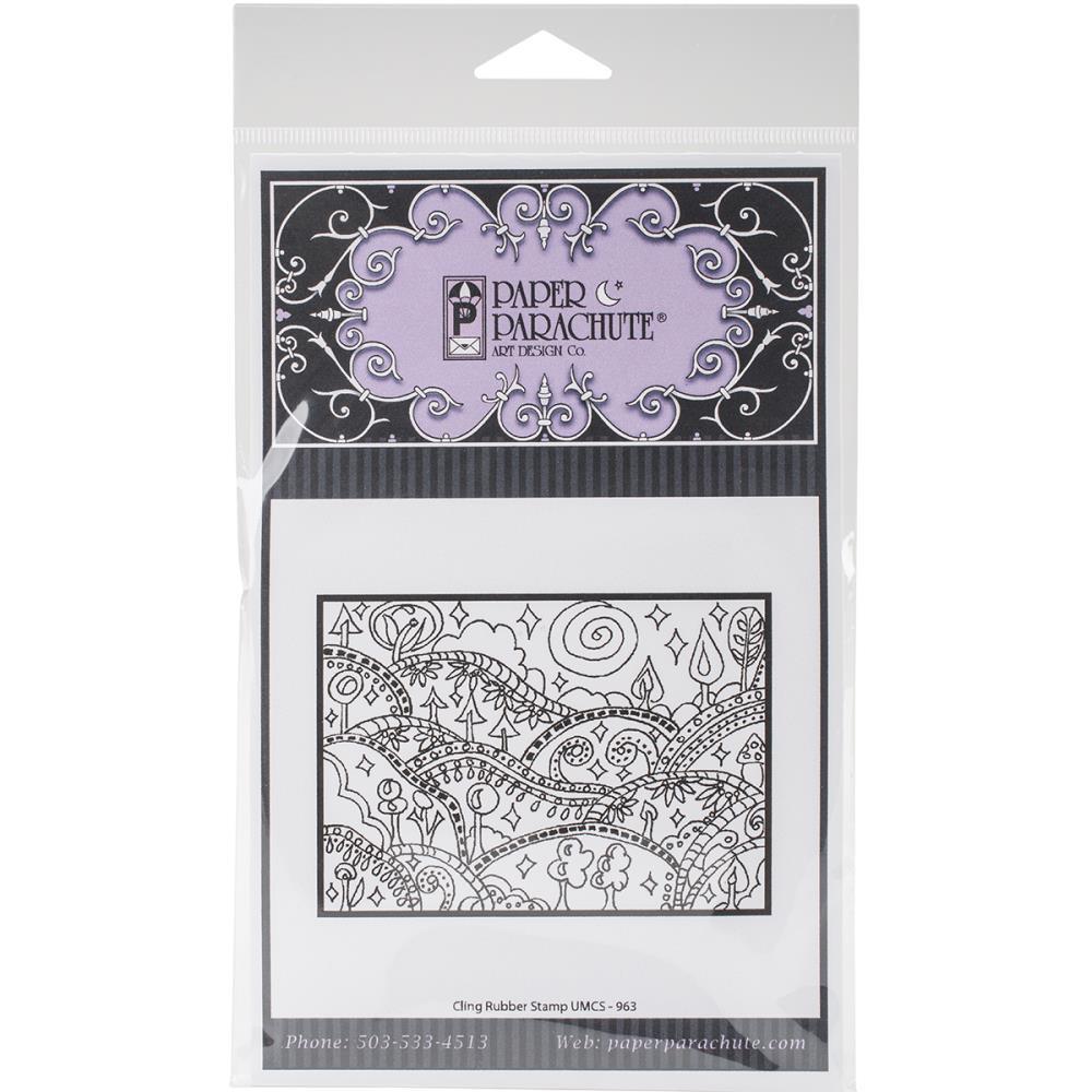 Paper Parachute Rubber Stamp DESIGN HILLS UMCS963 Scrapbooking
