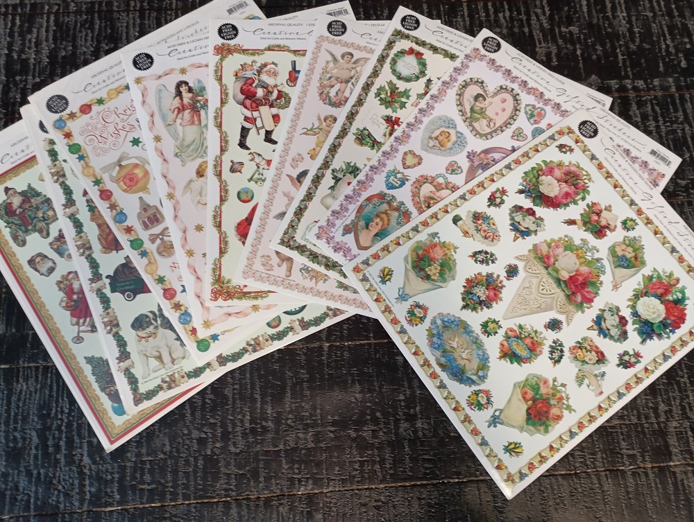 Lot of 9 Victorian Creative Gifted Stickers Sticker sheet 8″ x 10″