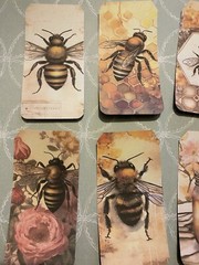 6JunkJournal Tags, Junk Journal Supplies, Scrapbooking, bees tags