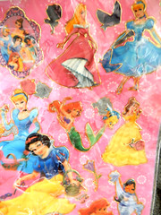 DISNEY PRINCESS Laser Stickers CINDERELLA Snow White ARIEL Jasmine AURORA Belle