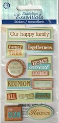 RARE! Sandylion Essentials 3D Stickers FAMILY WORDS 23499 FAST FREE ship! NICE!
