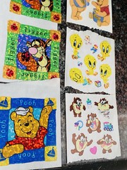 Big Lot of VTG Stickers Sandy Lion & Mrs Grossman – Fuzzy, Shimmery & Character