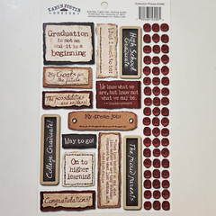 NEW Scrapbook SCHOOL GRADUATION Embellishments Stickers Rub-On Titles Ribbon
